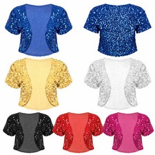Damen Pailletten Bolero Kurze