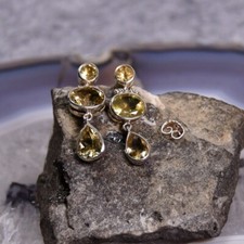 Citrin Ohrring, 925er Silber
