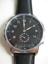 Funk - Armbanduhr Uhr  Lederarmband Schwarz Edelstahl - Gehäuse Ø 44 mm