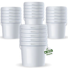 20 x 10L Set Eimer mit Deckel 10 Liter Leereimer weiß lebensmittelecht Premium