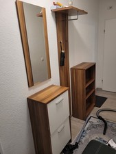 Schuhschrankset mit Spiegel Schuhregal In Braun