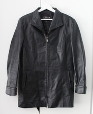 FRSUN Damen Lederjacke Echtleder Jacke schwarz mit Tragespuren Gr. 38/40