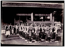 Burmesische Tänzerinnen, Besuch des Prinzen von Wales in Burma, Myanmar Vintage pri