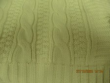 Decke weiß Zopf Muster 115 x 170 Kuscheldecke Tagesdecke Strickdecke Baumwolle