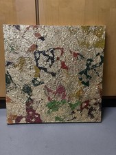 Wandbild Leinwand Bild Kunst in gold Bunt Kunstharz 45x45 Abstrakt