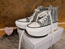 Sneakers Stoff schwarz/weiß