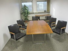 MAUSER Stahlrohr Büromöbel Set 7 Tlg. – 5 Stühle – Konferenztisch & Schreibtisch