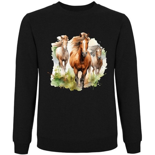 Sweatshirt schwarz pferde - schwarz,