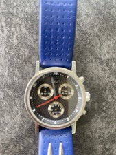 SLKDamen Uhr Blau Lederband