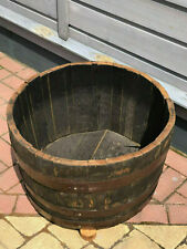 BKW60 MINITEICH AUS WHISKYFASS HOLZFAß PFLANZKÜBEL BLUMENKÜBEL PFLANZSCHALE TROG