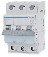 Hager McS320 Leitungsschutzschalter 3phasig 20A 230v/400v Kunststoff Grau