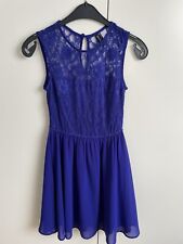 festliches Kleid, blau/lila Gr. 36 mit Spitze, H&M