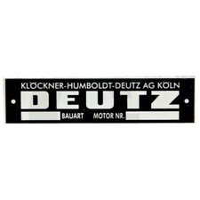 Typenschild für Deutz Traktor