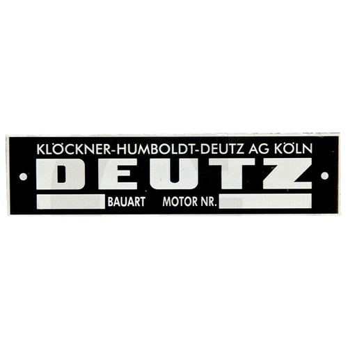 Typenschild für deutz traktor - für,