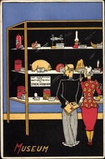 Ak Museum, Paar an einer Vitrine, Bols, Hering, Zeem - 10659277