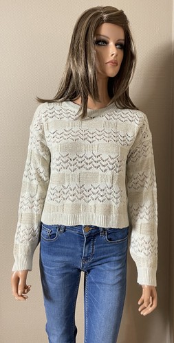 Cremefarbener strickpullover - cremefarbener,