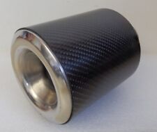 Auspuffblende CARBON Endrohr Blende Auspuff EDELSTAHL 120mm TOP e-geprüft  i48