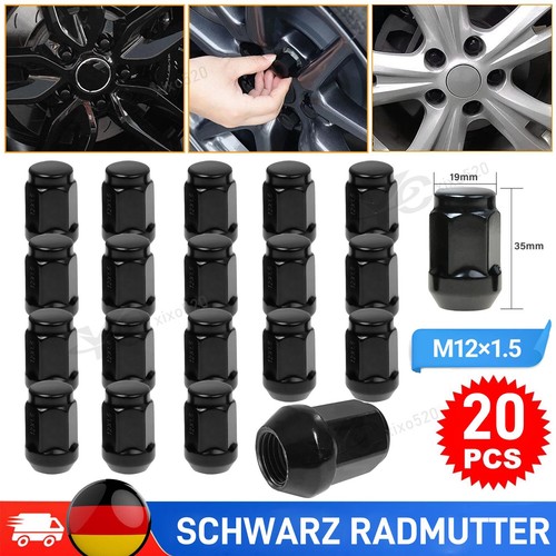 Radmuttern schwarz m12 x - 20,