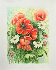 Original Aquarell Bild 40x50