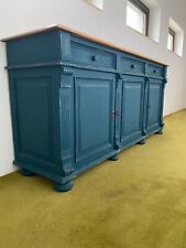 Sideboard Vintage, Kommode, shabby chic, blau/natur - Schubladen und Türen