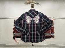 Levi's Navajo Indian Chief Hemd L Stickerei Karo Rock Grunge Schwarz Vintage