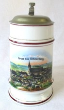 Porzellan Bierkrug Gruß aus