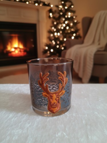 Teelichthalter/neu/Glas/Hirsch