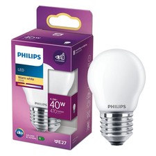Philips LED Leuchtmittel Tropfen 4,3W = 40W E27 matt Kugel 470lm warmweiß 2700K