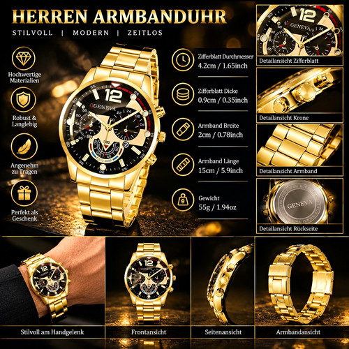 Geneva herren armbanduhr - herren, quarz