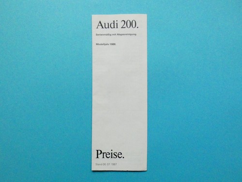 Prospekt preisliste audi - -,