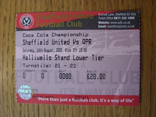 2008 ticket sheffield - ticket:,