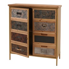 B-Ware Apothekerkommode MCW-O79, Staufächer, Vintage Shabby-Look, weiß/blau