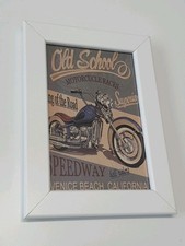 Motorrad/ Shopper Old School im  Rahmen - Bild/ Druck (R5A)