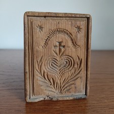 Kleines Holz Model Antik Backform Springerle 18./19.Jhd IHS Christus Beidseitig