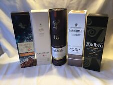 5 Whisky Leerkartons Deko Laphroaig, Talisker, Lagavulin, Ardbeg, Glenfiddich