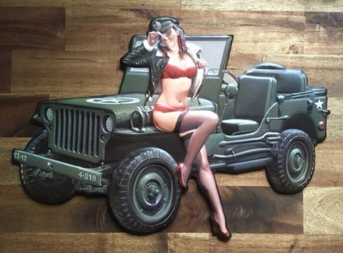 Blechschild willys army jeep - willys,