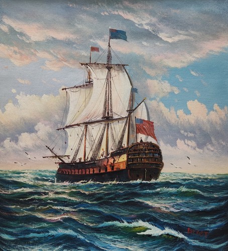ölgemälde 50x60 segelschiff - Ölgemälde,