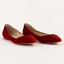 Damen Jimmy Choo Gebrauchte Klassische Ballerinas Samtoptik Schuhe 841779