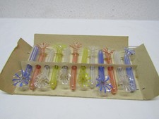 12 alte kleine Tischvasen Lauscha bunt Glas rot blau gelb weiß DDR Vase Deko