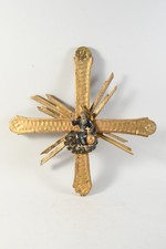 C25U46- Barock Kreuz Strahlenkran Gottvater geschnitzt vergoldet 18.Jh 