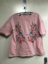 Bluse, Blumen, Hippie-Stil, Bohemian Style, rosa, aufwändige Stickerei, Gr. S
