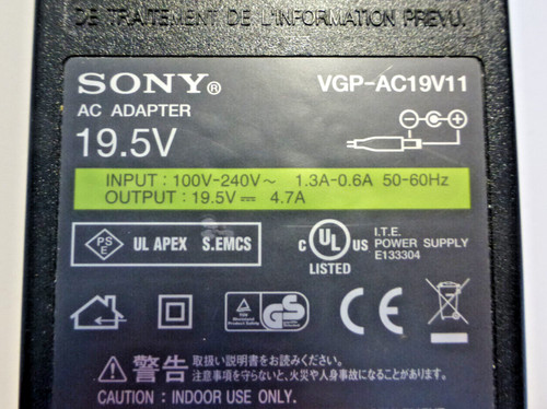Sony adapter vgp - sony, vgp-ac19v11