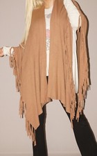 S1 Strick Poncho Fransen Damen