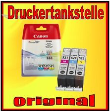 3 orig. Patronen CANON 521 CLI-521 CMY * Pixma IP3600 IP4600 MP540 MP550 MX860