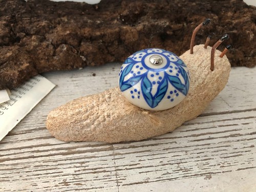 Deko schnecke mit keramikknauf - deko,