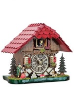 Eble -Kuckucksuhr für Wand oder Tisch mit Beleuchtung Musik Haus 27cm- 29251, Ku