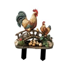 Neuheit Henne und Küken 2d Gartenpfahl Acryl Rasen im Freien Blumentopf