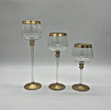 Windlicht set kelch glas gold - windlicht,