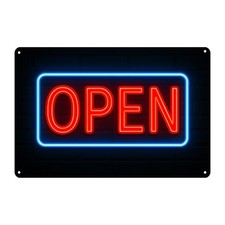 Neonschild Open Blechschild |