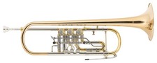 B Bb Konzert Trompete Goldmessing Drehventile Brass Koffer Mundstück Trigger